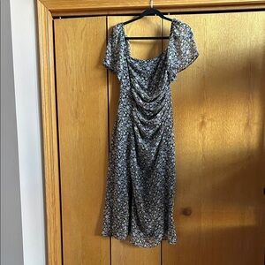 Astr Black Floral Midi Dress